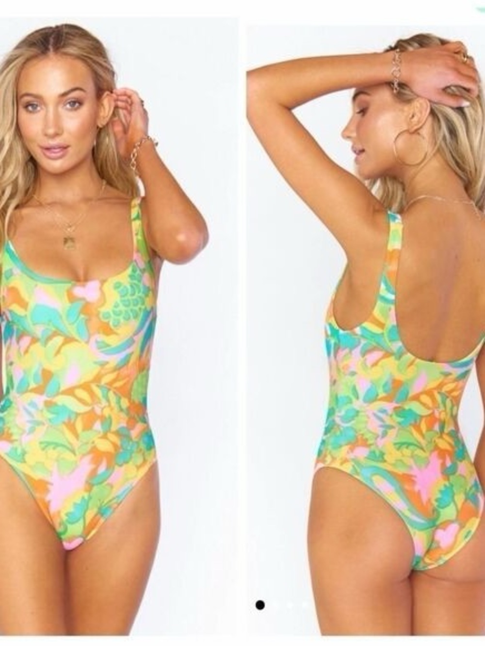 Show Me Your MuMu Pastel Floral Scoop-Back One-Piece Swimsuit